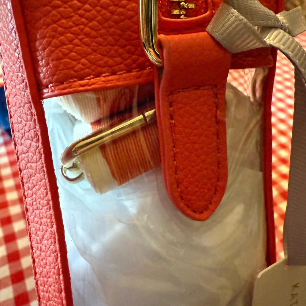 Katie Loxton Deep Orange Transparent Stadium Bag - Picture 6 of 7
